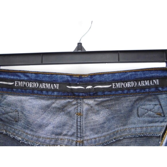 Armani Emporio Mens Jeans Size 32 (34x31) Blue Denim Relaxed Fit Straight Leg - Picture 4 of 16